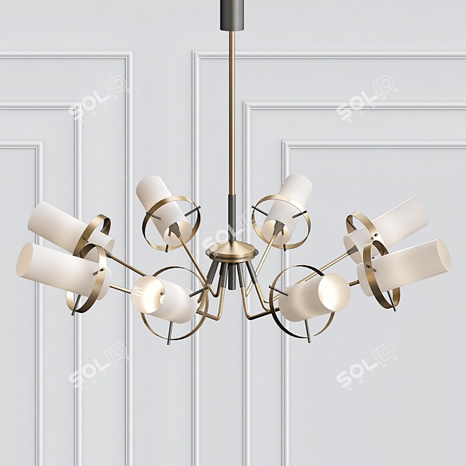 Stilnovo Modernist Brass Chandelier 3D model image 2