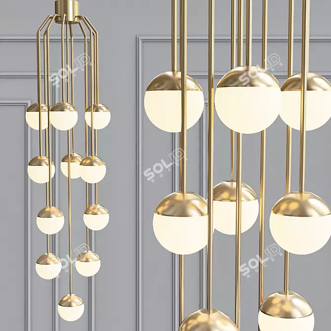 Luxurious Vincent Fixed Chandelier 3D model image 1