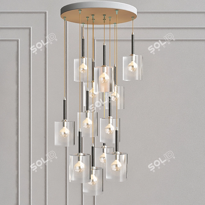 Elegant Duchess Fixed Chandelier 3D model image 1