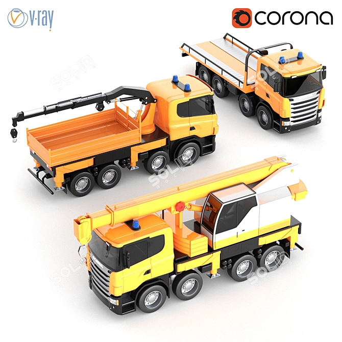 Scania Toy Car Kit: Liebherr Crane Truck 3D model image 1