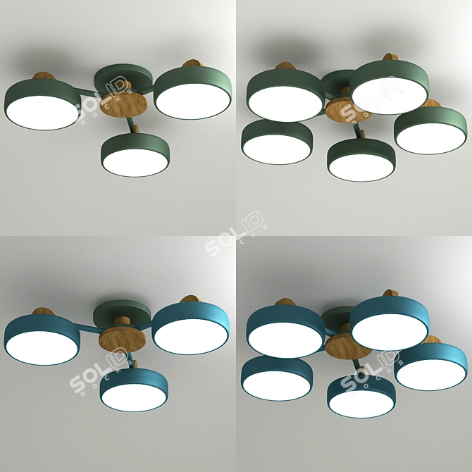 Scandinavian Style LED Chandelier 3D model image 1