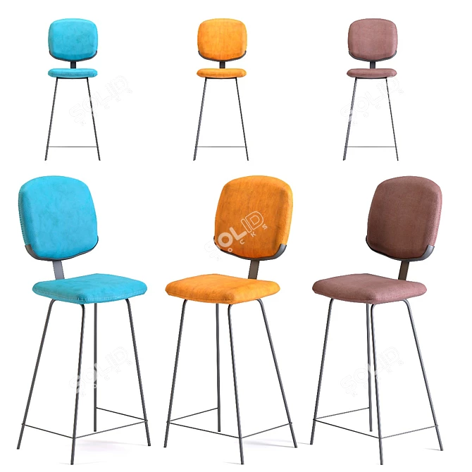 Kare Styling Stool 3D model image 1