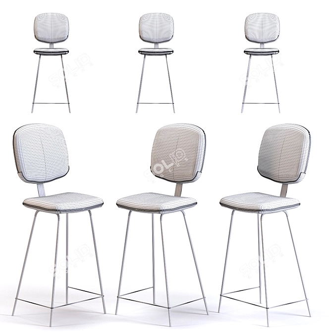 Kare Styling Stool 3D model image 2