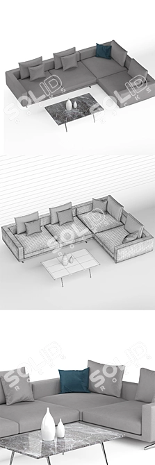  Flexform UV Unwrap 3-Seat Sofa 3D model image 2