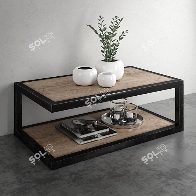 Modern Rectangular Coffee Table 3D model image 1