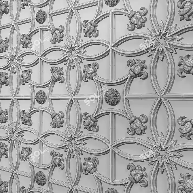 Elegant Ceiling Molding №642 3D model image 3