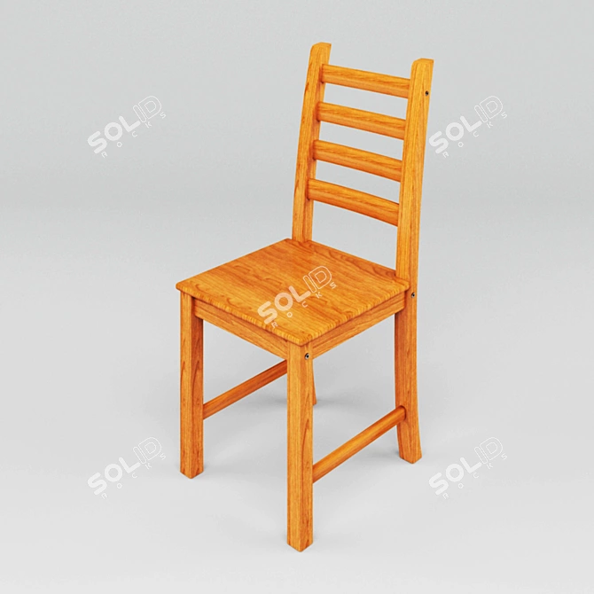 Antique Pine Chair 3D model image 2