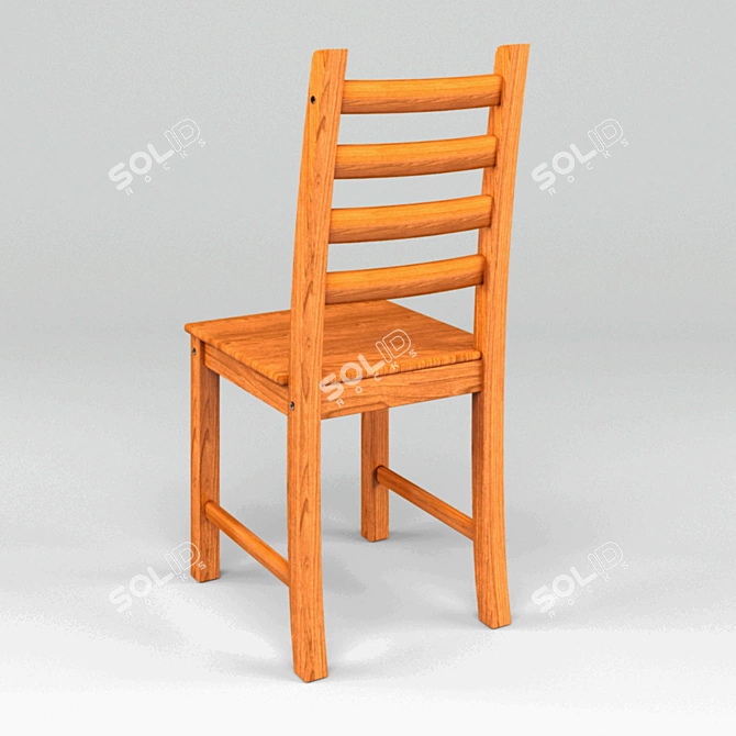 Antique Pine Chair 3D model image 3