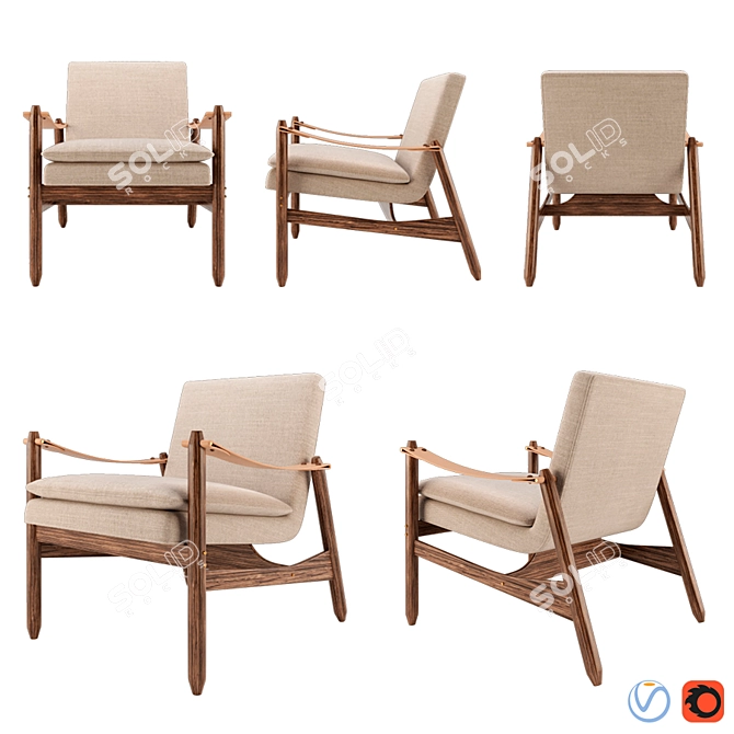 Ipanema Lounge Chair: Timeless Elegance by Jorge Zalszupin 3D model image 1