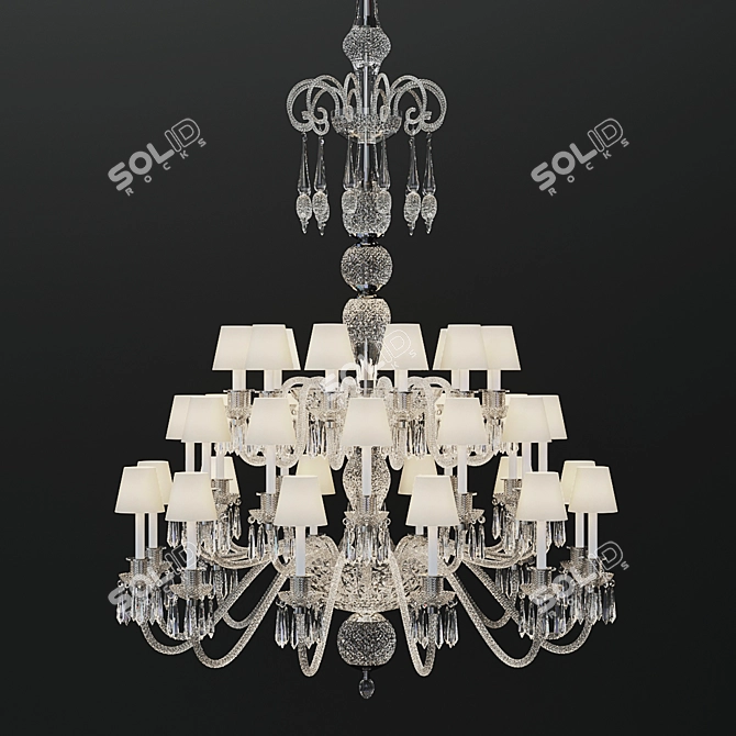 Elegant Saint Louis Chandelier 3D model image 1