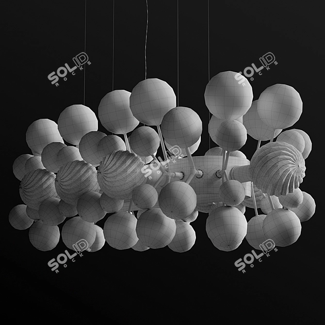 Dreamy Cloud: Illuminated Glass Pendant 3D model image 2