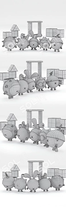 Adorable Malyshariki Characters 3D model image 3