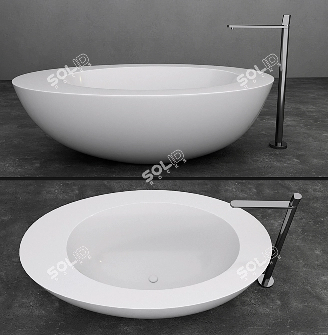 Elegant Ceramica Cielo Bath 3D model image 1