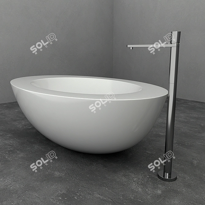 Elegant Ceramica Cielo Bath 3D model image 2