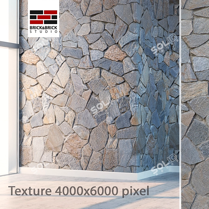 Seamless Stone Texture Set 3D model image 1