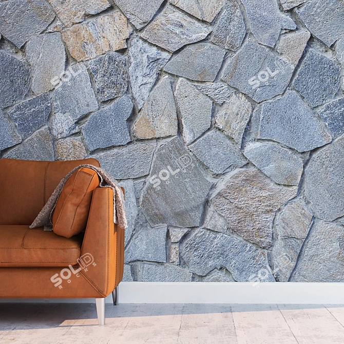 Seamless Stone Texture Set 3D model image 2