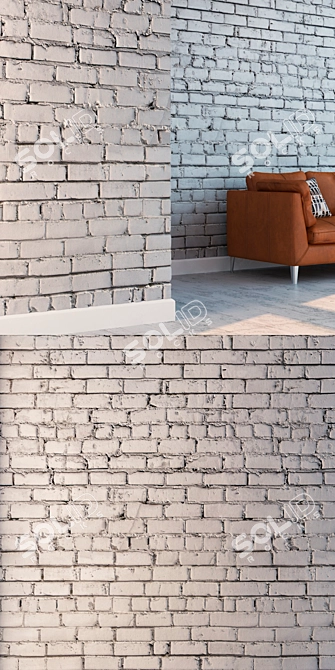 Seamless High Detail Brick 3D model image 3