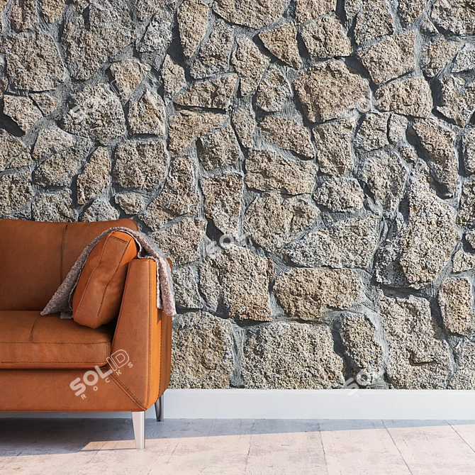 Seamless Stone Texture Set 3D model image 2