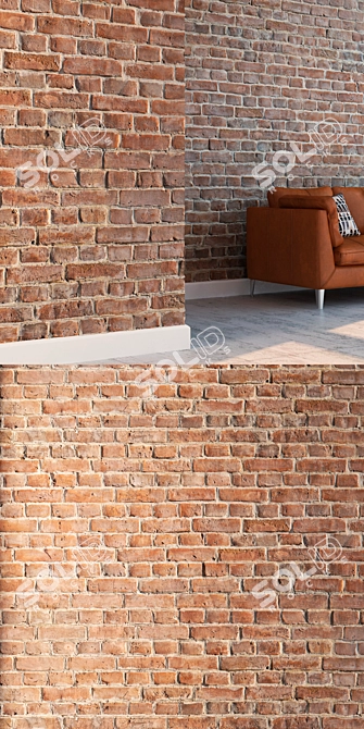 Seamless Detailed Brick Texture 3D model image 3