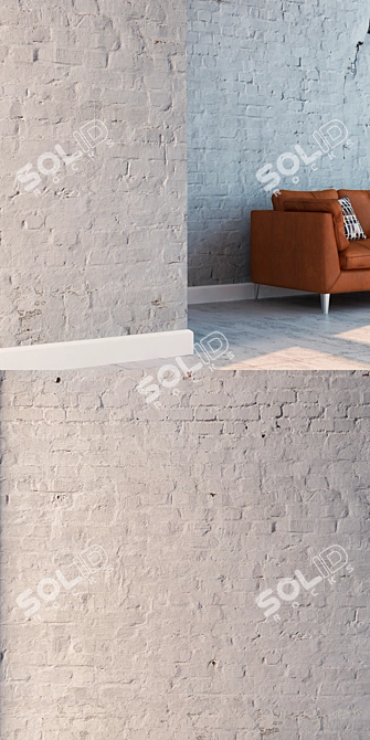 Seamless White Brick Texture 3D model image 3