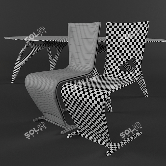 Sleek and Stylish Roche Bobois Chair 3D model image 3