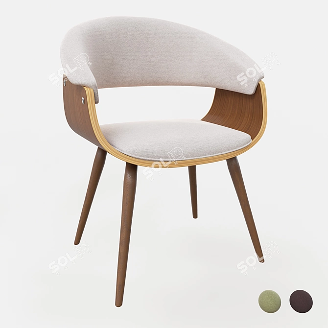 Frederick Upholstered Side Chair 3D model image 1