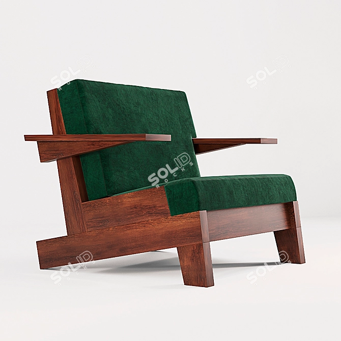 Contemporary Carlos Motta Armchair 3D model image 2