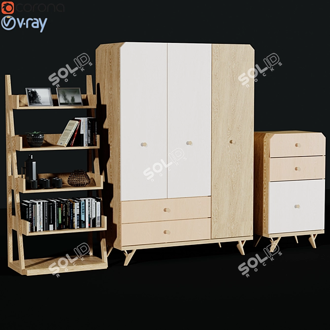 Kids Dream Wardrobe 3D model image 1