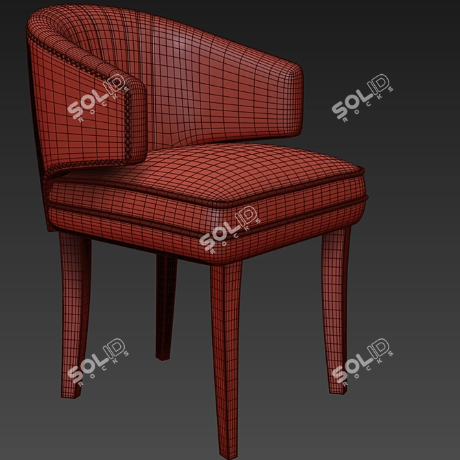 Velvet Ibis Dining Chair: Elegant Seating with Aged Brass 3D model image 2