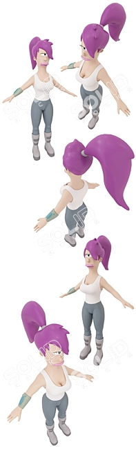 Futurama Leela Action Figures 3D model image 2