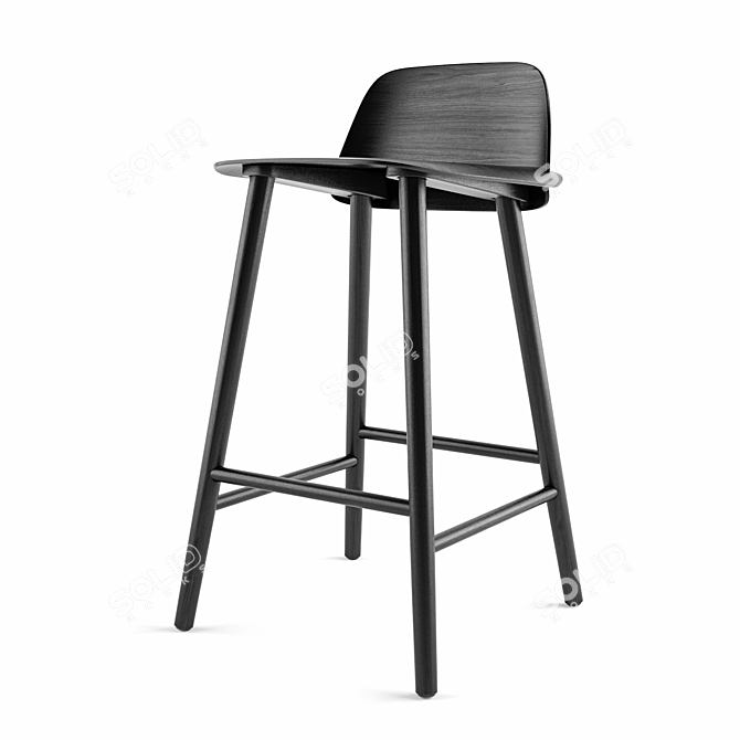 Muuto Nerd Bar Stool: Contemporary Comfort 3D model image 8