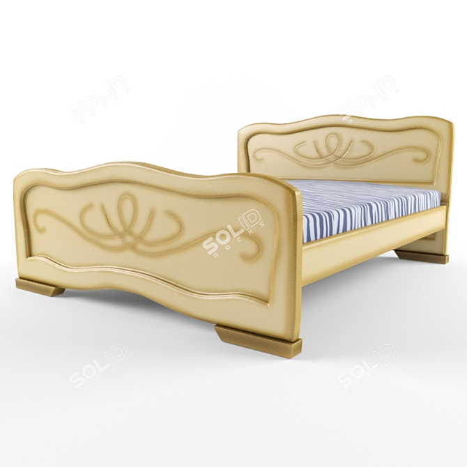 Yellow Double Bed | 2000 X 1600 X 1200 3D model image 1