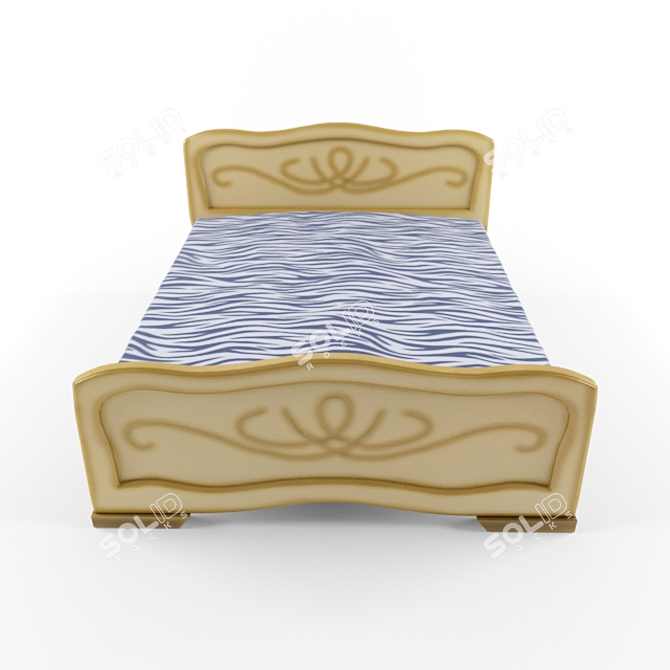 Yellow Double Bed | 2000 X 1600 X 1200 3D model image 2