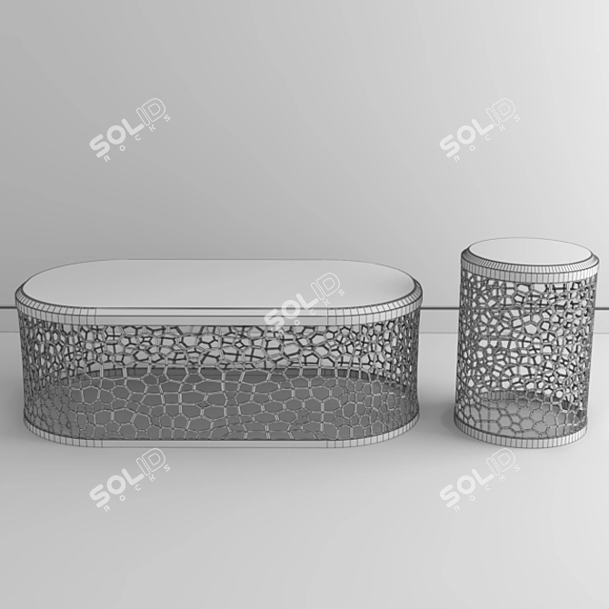 Gilded Table Set with 3D Models 3D model image 2