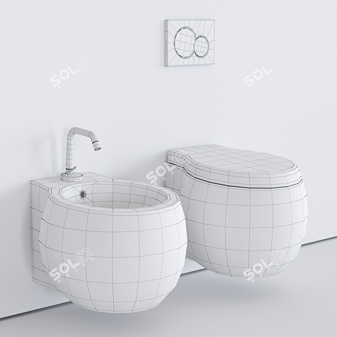 Planet Wall-hung Toilet & Bidet 3D model image 3