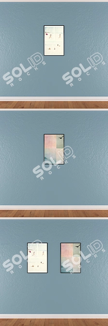 Wall Art Set: No. 490 - 2 Paintings, 4 Frame Options 3D model image 3