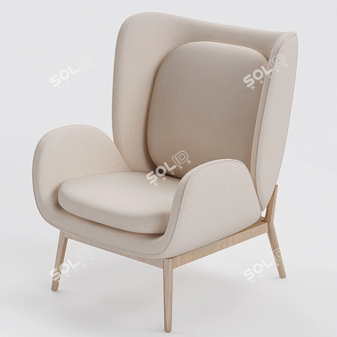 Minimalist Scandinavian Lounge Chair 3D model image 1