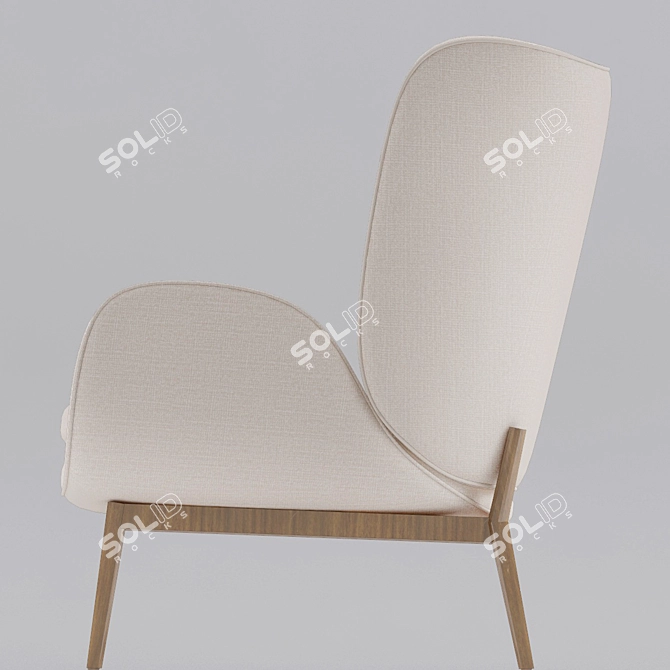 Minimalist Scandinavian Lounge Chair 3D model image 3