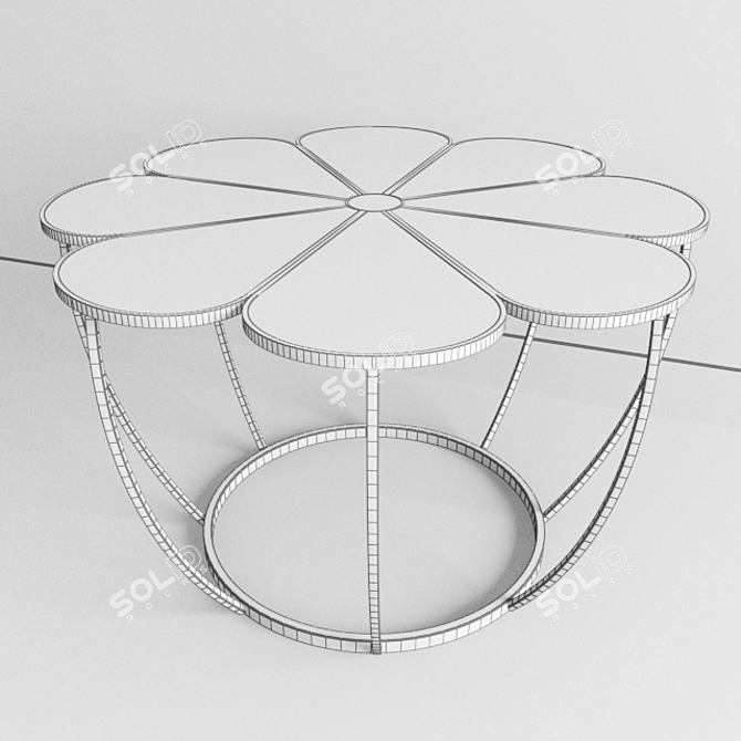 Floral Accent Coffee Table 3D model image 2