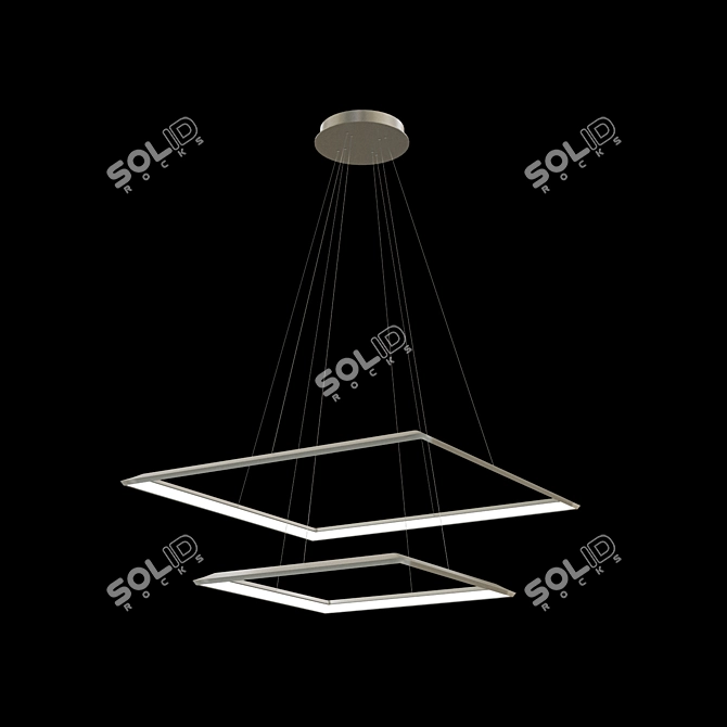 Sleek Angle LED Pendant 3D model image 1