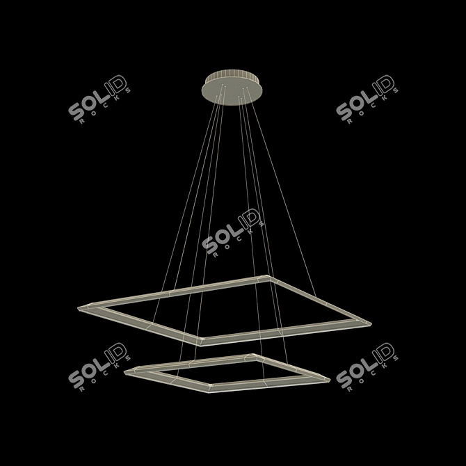 Sleek Angle LED Pendant 3D model image 2