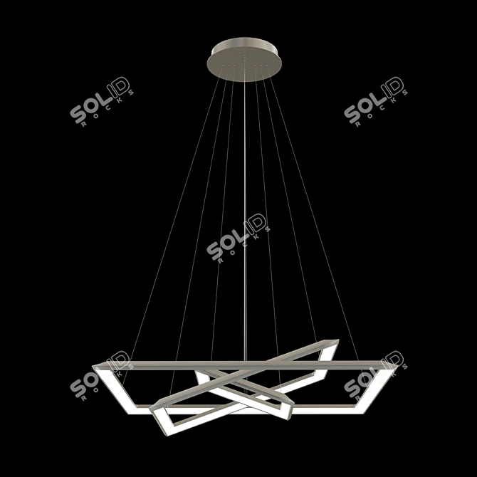 Modern Square-Inspired Pendant Light 3D model image 1