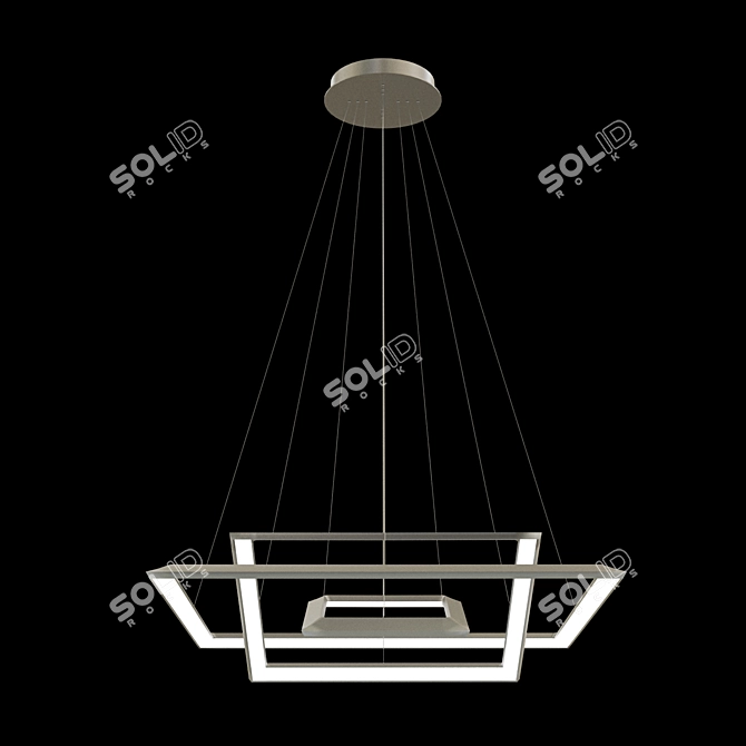 Modern Square-Inspired Pendant Light 3D model image 2