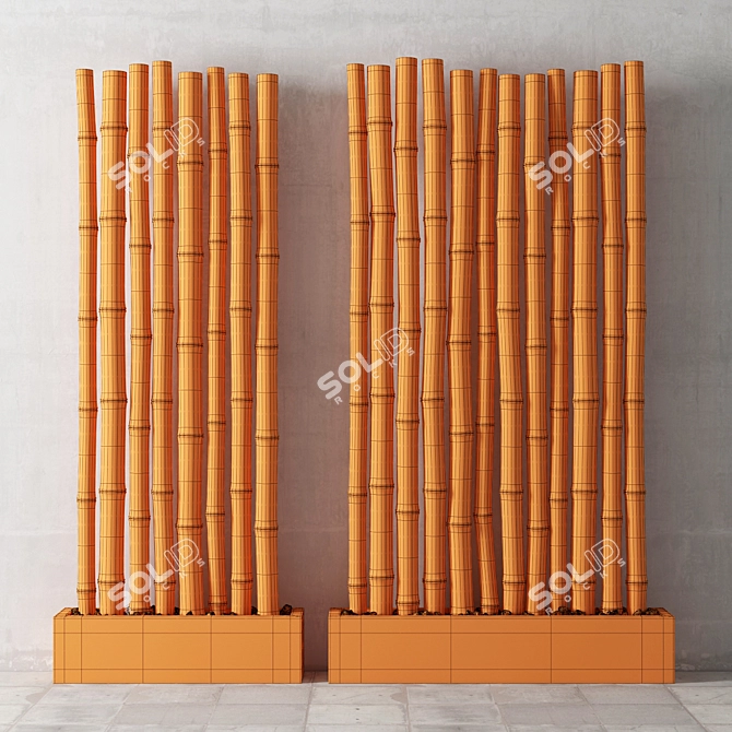 Elegant Bamboo Decor with Stones 3D model image 3