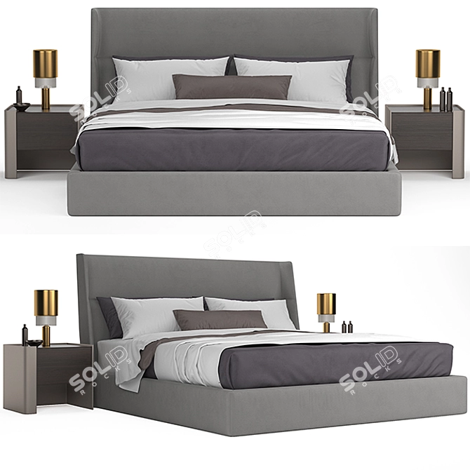 3DMax Bed - UVW Unwrapped 3D model image 1