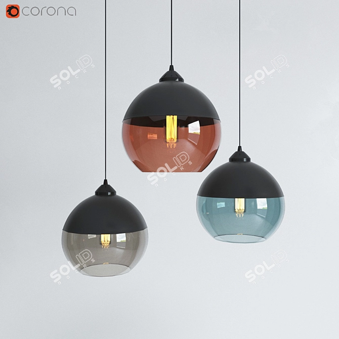 Noir Globe Pendant Light 3D model image 1