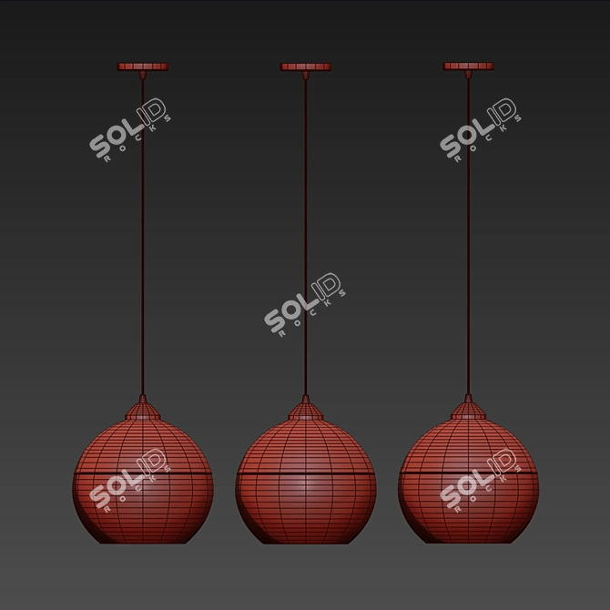 Noir Globe Pendant Light 3D model image 3