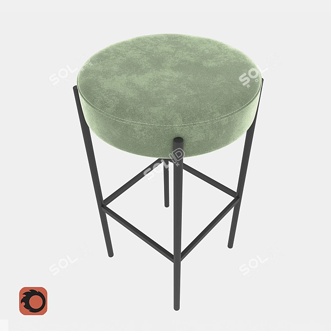 430Bar Stool: Sleek Design, Comfortable Seat 3D model image 3