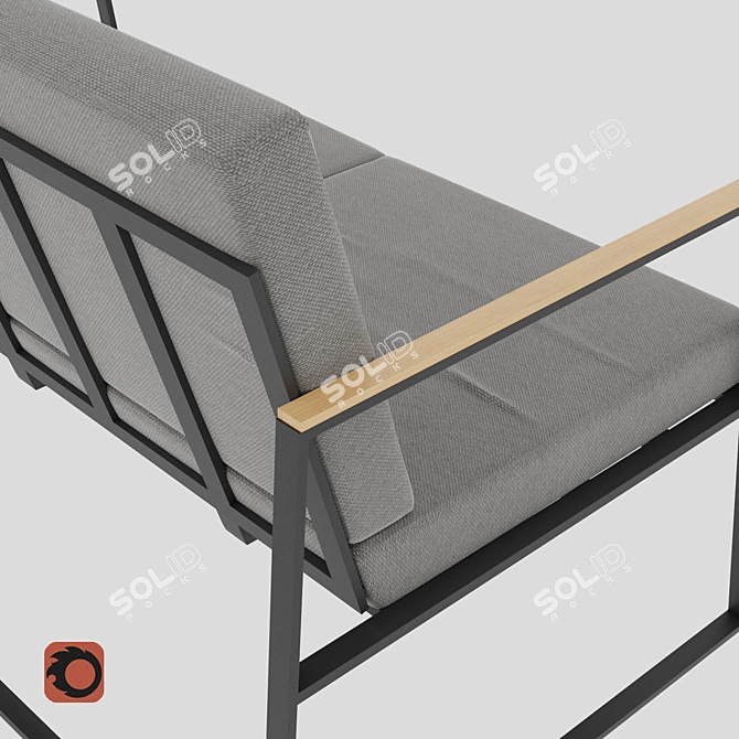 Modern Metal Sofa with Customizable Cushions 3D model image 3
