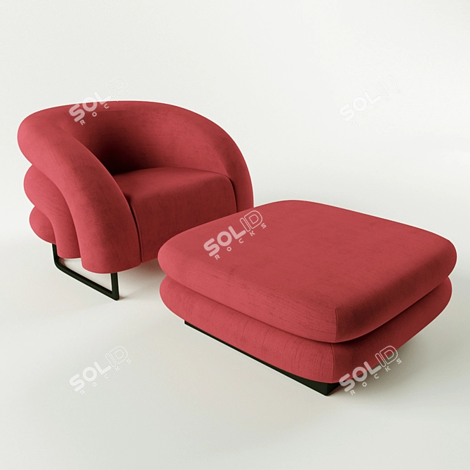 Armani Casa Vintage Baloon Armchair 3D model image 1